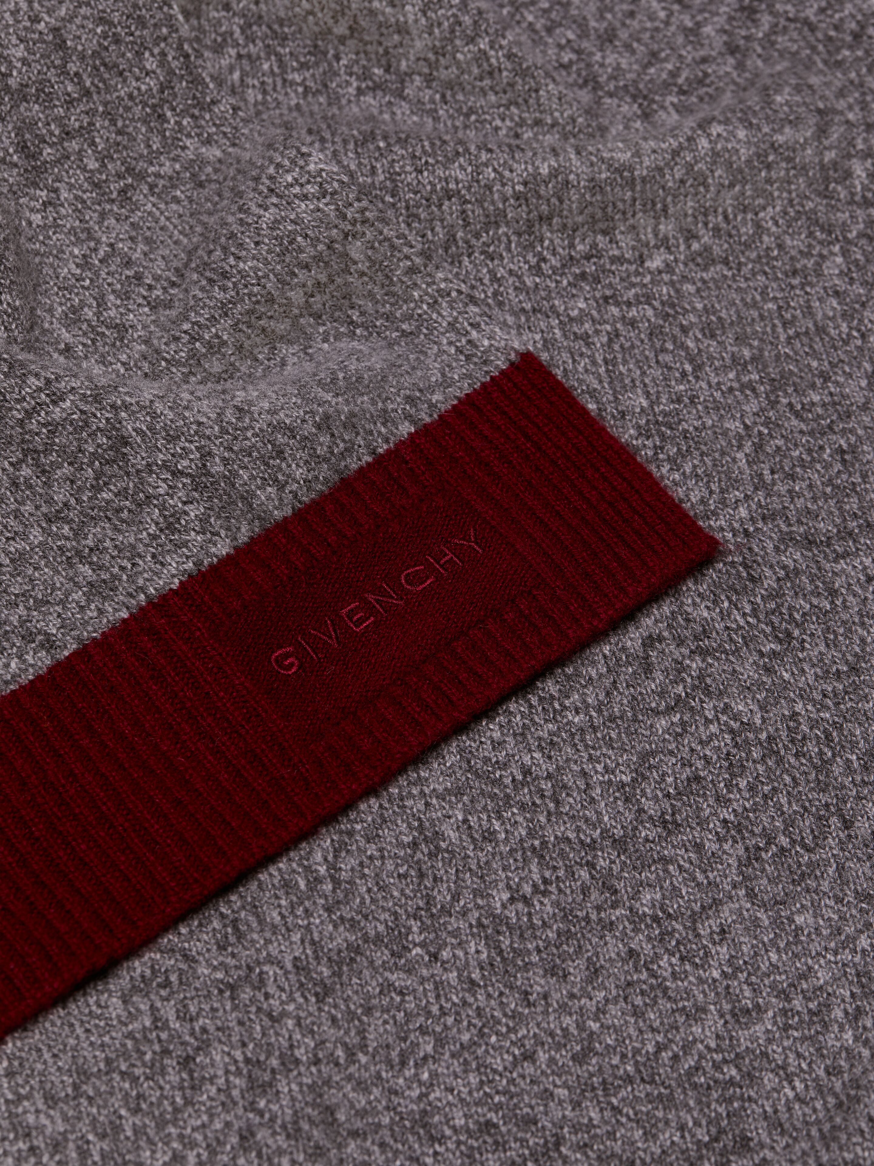 GIVENCHYロゴ刺繍 カシミア カラーブロック スカーフ